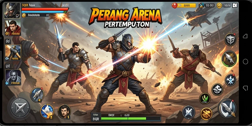 Tampilan aksi mendebarkan dalam permainan FPS 8QR.