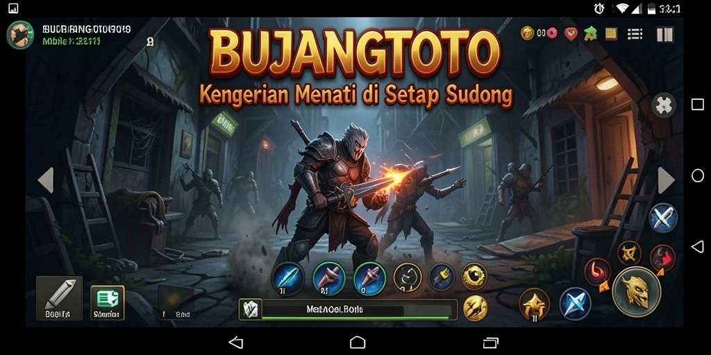Tangkapan layar menampilkan suasana horor mencekam dari BUJANGTOTO.