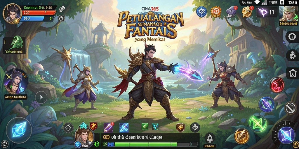 Tampilan gameplay CINA365 yang penuh aksi dan strategi RPG.