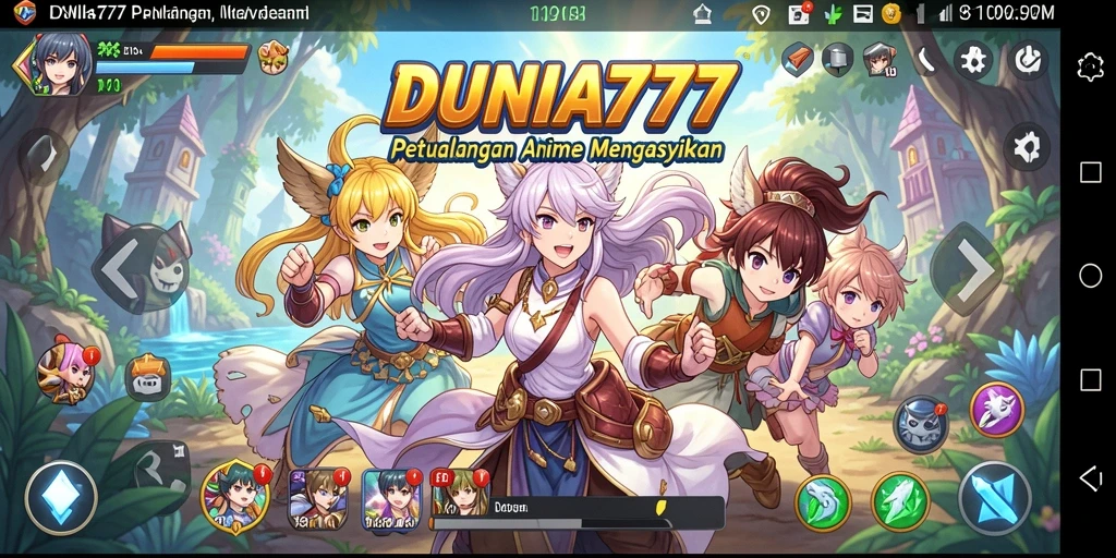 Tampilan gameplay DUNIA777 yang menakjubkan dengan karakter Anime.