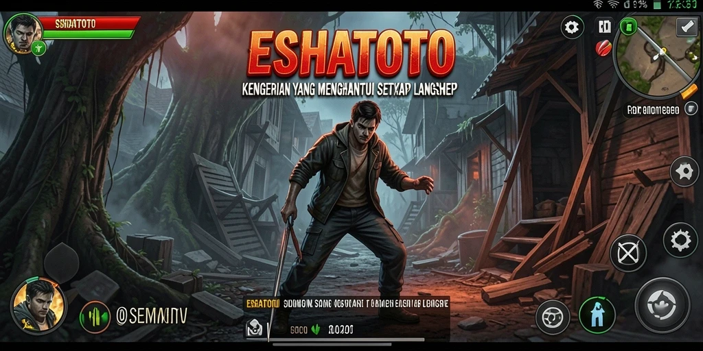 Screenshot ESHATOTO menampilkan suasana mencekam dalam game Horror.