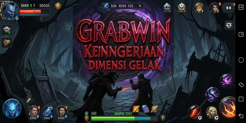 Screenshot gameplay menampilkan suasana horror di dalam GRABWIN.