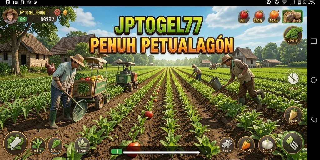 Tampilan gameplay JPTOGEL77 yang menarik dengan suasana pertanian.