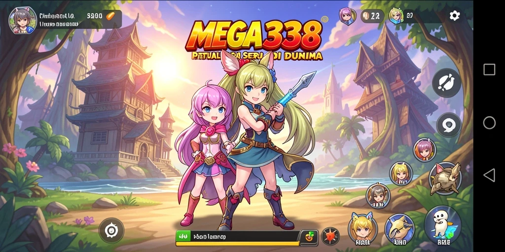 Tampilan gameplay seru di dunia Anime penuh warna.