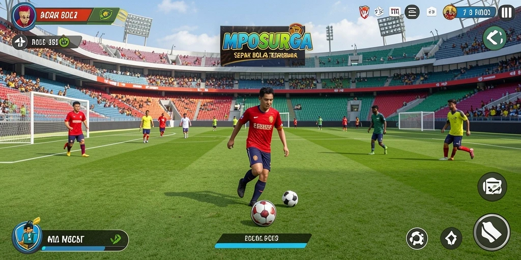 Tampilan gameplay menarik MPOSURGA dengan aksi skor yang mendebarkan.