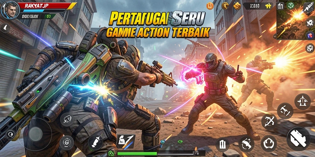 Tampilan gameplay seru dari RAKYATJP dengan karakter beraksi.