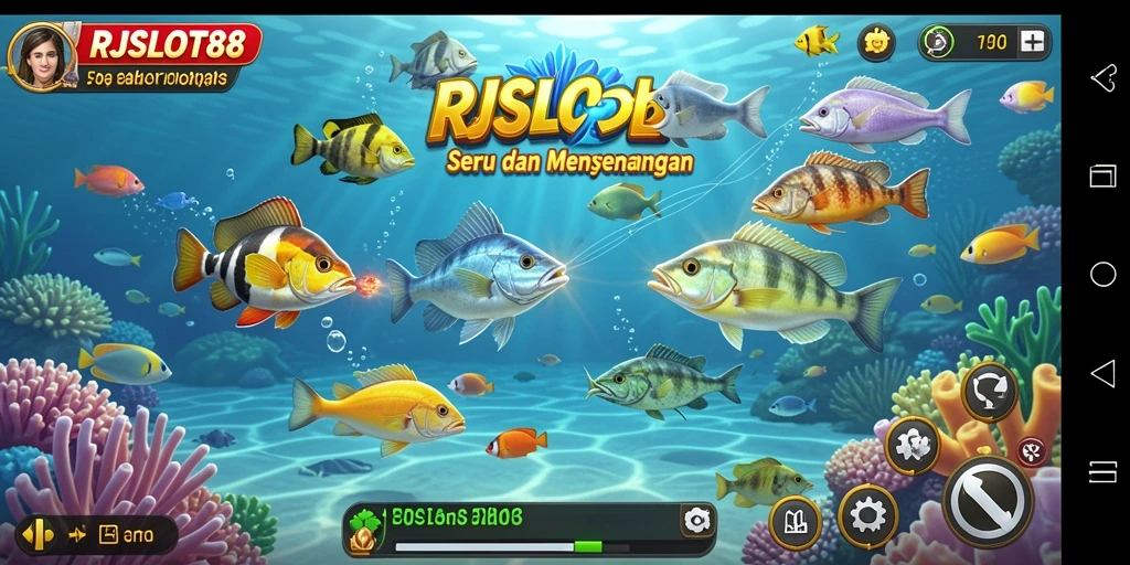 Tangkapan layar RJSLOT88 menunjukkan aksi menembak ikan yang seru.