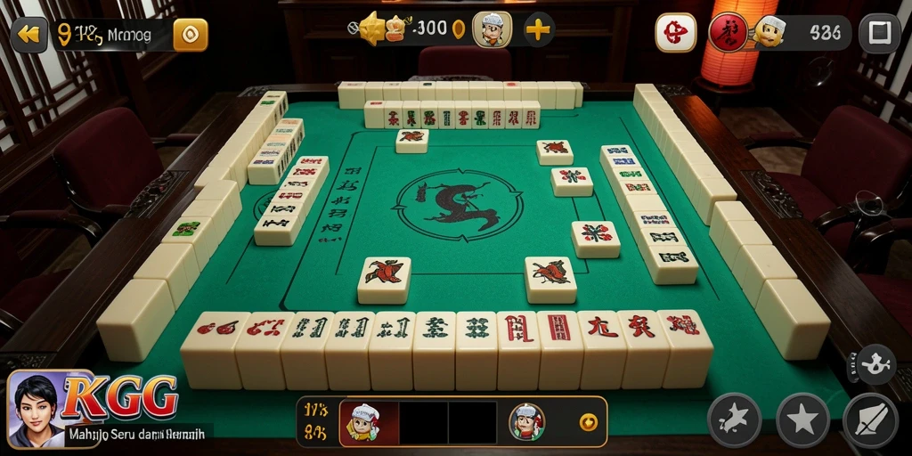 Tampilan gameplay RKGG dengan grafis Mahjong yang memukau.