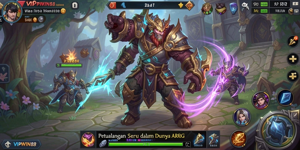 Tangkapan layar gameplay ARPG yang menampilkan pertarungan epik.