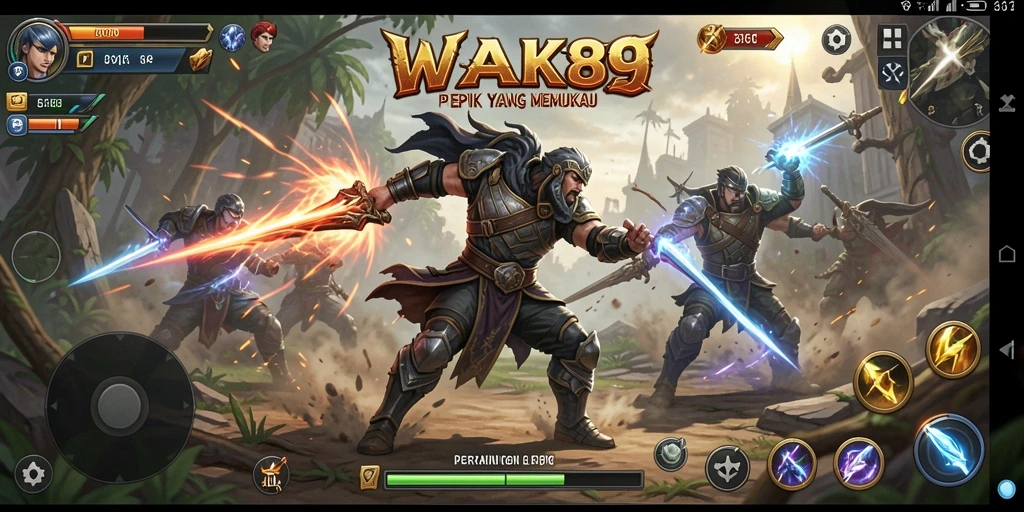 Tampilan gameplay WAK89 dengan pertarungan yang sengit.